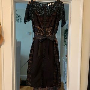 Byron Lars Black Lace Sheath Dress